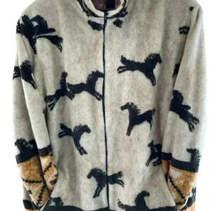 Vintage Horse pattern lined zip jacket by Store Front Size XL women’s